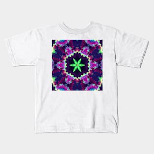 Psychedelic Kaleidoscope Purple Pink and Green Kids T-Shirt